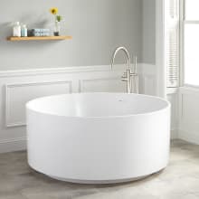 55" Dempsey Round Acrylic Freestanding Tub with Integrated Drain and Overflow and Foam Insulation