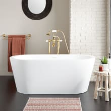 Leith 59" Free Standing Acrylic Soaking Tub with Center Drain, Drain Assembly, and Overflow