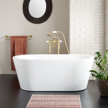 Leith 61" Acrylic Soaking Freestanding Tub with Integrated Drain and Overflow and Foam Insulation