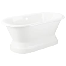 Henley 66" Cast Iron Soaking Pedestal Tub with Rolled Rim and Drain Kit