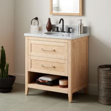 Burfield 30" Freestanding Single Basin Vanity Set with Bamboo Cabinet, Vanity Top, and Oval Undermount Sink - 8" Faucet Holes
