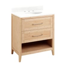 Burfield 30" Freestanding Single Basin Vanity Set with Bamboo Cabinet, Vanity Top, and Oval Undermount Sink - 8" Faucet Holes