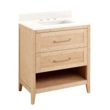Burfield 30" Freestanding Single Basin Vanity Set with Bamboo Cabinet, Vanity Top, and Rectangular Undermount Sink - 8" Faucet Holes