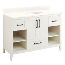 Burfield 48" Freestanding Single Basin Vanity Set with Cabinet, Vanity Top, and Oval Undermount Sink - No Faucet Holes