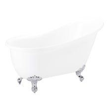 Ultra 67" Clawfoot Acrylic Soaking Tub with Reversible Drain and Overflow - Less Drain Assembly