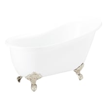 Ultra 67" Clawfoot Acrylic Soaking Tub with Reversible Drain and Overflow - Less Drain Assembly