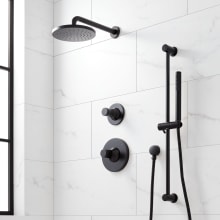 Lentz Pressure Balanced Shower System with Shower Head, Hand Shower, Slide Bar, Shower Arm, Hose, and Valve Trim - Less Rough-In