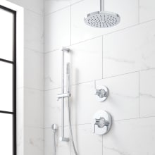 Lentz Pressure Balanced Shower System with Shower Head, Hand Shower, Slide Bar, Shower Arm, Hose, Valve Trim, and Rough-In Valve