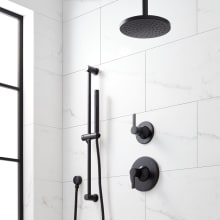 Lentz Pressure Balanced Shower System with Shower Head, Hand Shower, Slide Bar, Shower Arm, Hose, Valve Trim, and Rough-In Valve