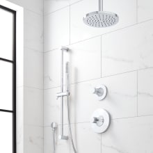 Lentz Pressure Balanced Shower System with Shower Head, Hand Shower, Slide Bar, Shower Arm, Hose, and Valve Trim - Rough-In Valve Included