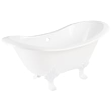 Arabella 72" Cast Iron Soaking Clawfoot Tub with Included Overflow Drain and Tap Deck