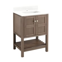 Olsen 24" Single Vanity Set with Wood Cabinet, Vanity Top, and Rectangular Undermount Vitreous China Sink - Single Faucet Hole