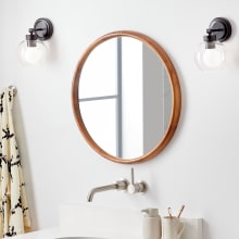 Novak 24" Diameter Modern Circular Wood Framed Bathroom Wall Mirror