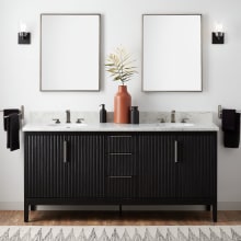 Manolin 72" Freestanding Double Basin Vanity Set with Cabinet, Vanity Top, and Oval Undermount Sink - 8" Faucet Holes