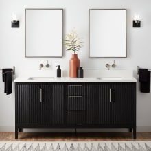 Manolin 72" Freestanding Double Basin Vanity Set with Cabinet, Vanity Top, and Rectangular Undermount Sink - No Faucet Holes