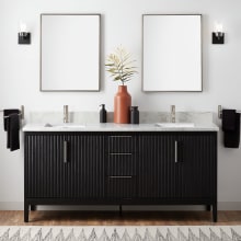 Manolin 72" Free Standing Double Vanity Set with Wood Cabinet, Vanity Top and Rectangular Undermount Vitreous China Sink - Single Faucet Hole