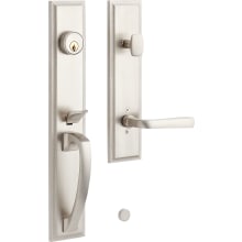 Aurick Right Handed Solid Brass Keyed Entry Door Lever Set with 2-3/8" Backset