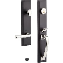Aurick Left Handed Solid Brass Keyed Entry Door Lever Set with 2-3/8" Backset