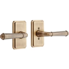 Matteen Right Handed Solid Brass Passage Door Lever Set with 2-3/8" Backset