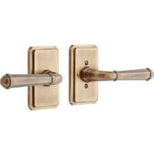 Matteen Right Handed Solid Brass Privacy Door Lever Set with 2-3/8" Backset