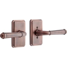 Matteen Right Handed Solid Brass Privacy Door Lever Set with 2-3/8" Backset