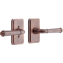 Matteen Left Handed Solid Brass Privacy Door Lever Set with 2-3/8" Backset