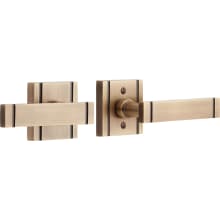 Piran Right Handed Solid Brass Passage Door Lever Set with 2-3/4" Backset