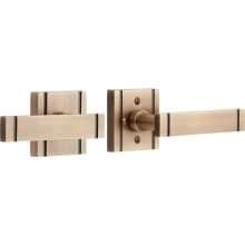 Piran Right Handed Solid Brass Privacy Door Lever Set with 2-3/8" Backset