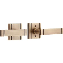 Piran Right Handed Solid Brass Privacy Door Lever Set with 2-3/4" Backset