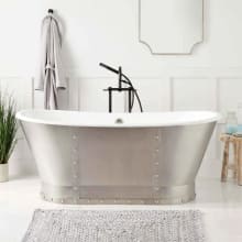 Brayden 68" Cast Iron Soaking Freestanding Tub with Included Overflow Drain