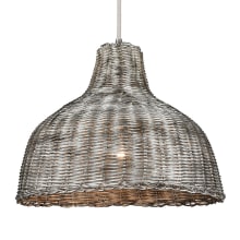 Bowfin 14" Wide Pendant with Rattan Shade