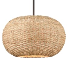 Biddeford 3 Light 21" Wide Pendant with Braided Rattan Shade