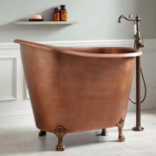 Abbey 49" Copper Soaking Clawfoot Tub with Pre-Drilled Overflow Hole and Rolled Rim
