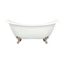 Rosalind 63" Acrylic Soaking Clawfoot Tub with Pre-Drilled Overflow Hole, Imperial Feet and Tap Deck - Less Drain