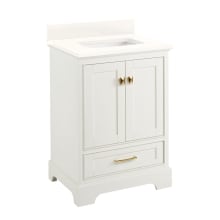 Quen 24" Freestanding Single Basin Vanity Set with Cabinet, Vanity Top, and Rectangular Undermount Sink - No Faucet Holes