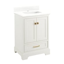 Quen 24" Freestanding Single Basin Vanity Set with Cabinet, Vanity Top, and Rectangular Undermount Sink - Single Faucet Hole