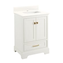 Quen 24" Freestanding Single Basin Vanity Set with Cabinet, Vanity Top, and Rectangular Undermount Sink - Single Faucet Hole