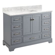 Quen 48" Freestanding Single Basin Vanity Set with Cabinet, Vanity Top, and Rectangular Undermount Sink - 8" Faucet Holes