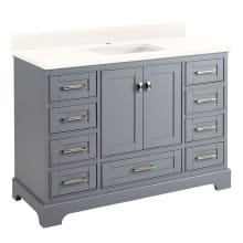 Quen 48" Freestanding Single Basin Vanity Set with Cabinet, Vanity Top, and Rectangular Undermount Sink - Single Faucet Hole