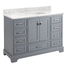 Quen 48" Freestanding Single Basin Vanity Set with Cabinet, Vanity Top, and Rectangular Undermount Sink - No Faucet Holes