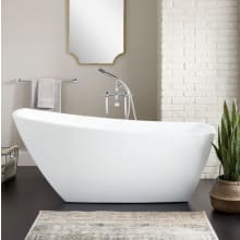 Glendora 67" Acrylic Freestanding Tub with Integrated Drain and Overflow