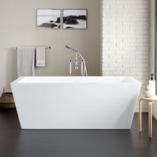 Eaton 71" Acrylic Soaking Freestanding Tub with Integrated Drain and Overflow