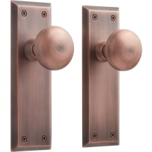Hubbard Solid Brass Passage Door Knob Set with Adjustable 2-3/8" or 2-3/4" Backset