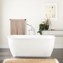Rassi 63" Acrylic Freestanding Tub with Integrated Drain and Overflow