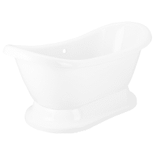 Rosalind 63" Acrylic Pedestal Soaking Tub with Pre-Drilled Overflow Hole and Rolled Rim - Less Drain