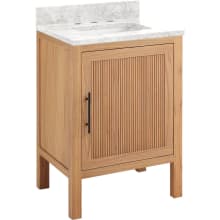 Ayanna 24" Freestanding Mindi Wood Single Basin Vanity Set with Cabinet, Vanity Top and Rectangular Undermount Sink - 8" Faucet Holes