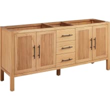 Ayanna 72" Freestanding Mindi Wood Double Basin Vanity - Cabinet Only - Less Vanity Top