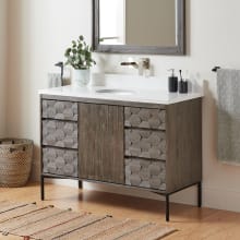 Devora 48" Freestanding Single Basin Vanity Set with Cabinet, Vanity Top, and Oval Undermount Sink - No Faucet Holes
