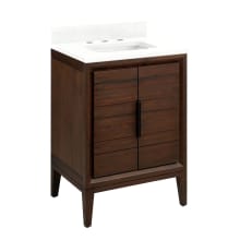 Aliso 24" Freestanding Teak Single Basin Vanity Set with Cabinet, Vanity Top, and Rectangular Undermount Sink - 8" Widespread Faucet Holes