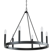 Dutton 6 Light 28" Wide Taper Candle Ring Chandelier